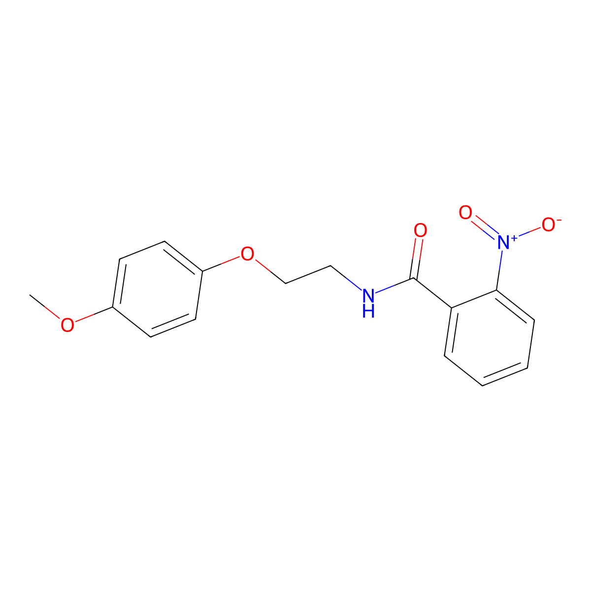 N-[2-(4-methoxyphenoxy)ethyl]-2-nitrobenzamide molecular structure, CAS 5601-71-8