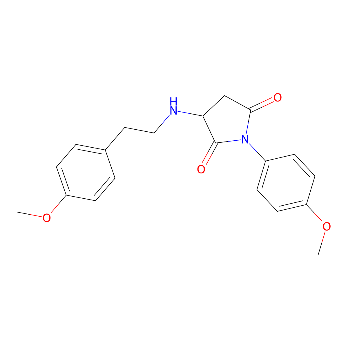 1-(4-Methoxyphenyl)-3-[2-(4-methoxyphenyl)ethylamino]pyrrolidine-2,5-dione molecular structure, CAS 5601-73-0