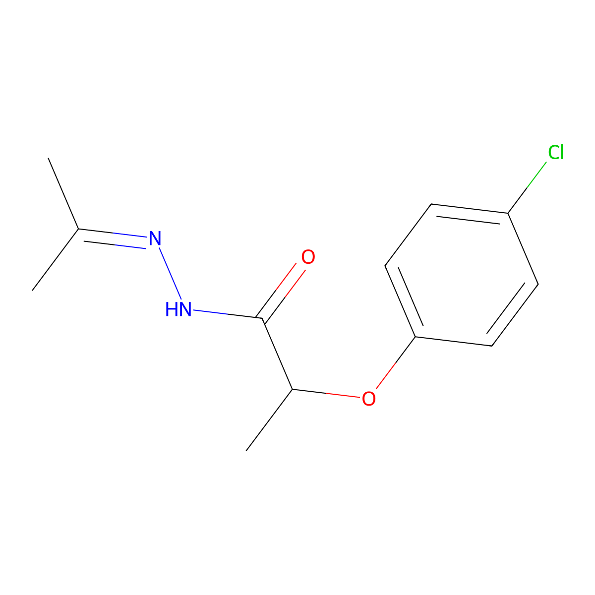 2-(4-chlorophenoxy)-N-(propan-2-ylideneamino)propanamide molecular structure, CAS 5601-92-3