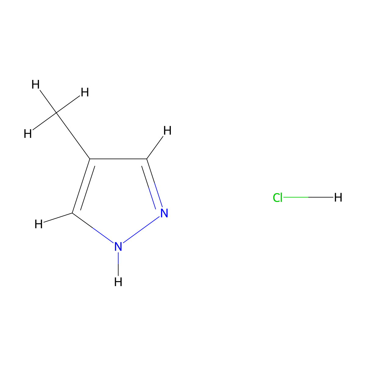 4-Methylpyrazole hydrochloride molecular structure, CAS 56010-88-9
