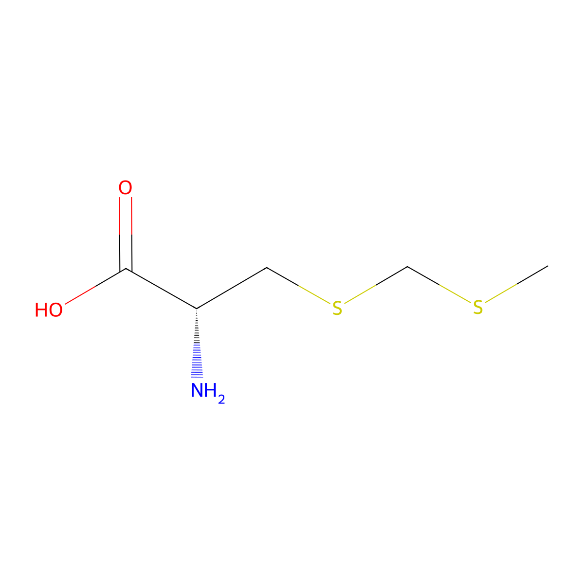(2R)-2-amino-3-(((methylsulfanyl)methyl)sulfanyl)propanoic acid molecular structure, CAS 56010-93-6