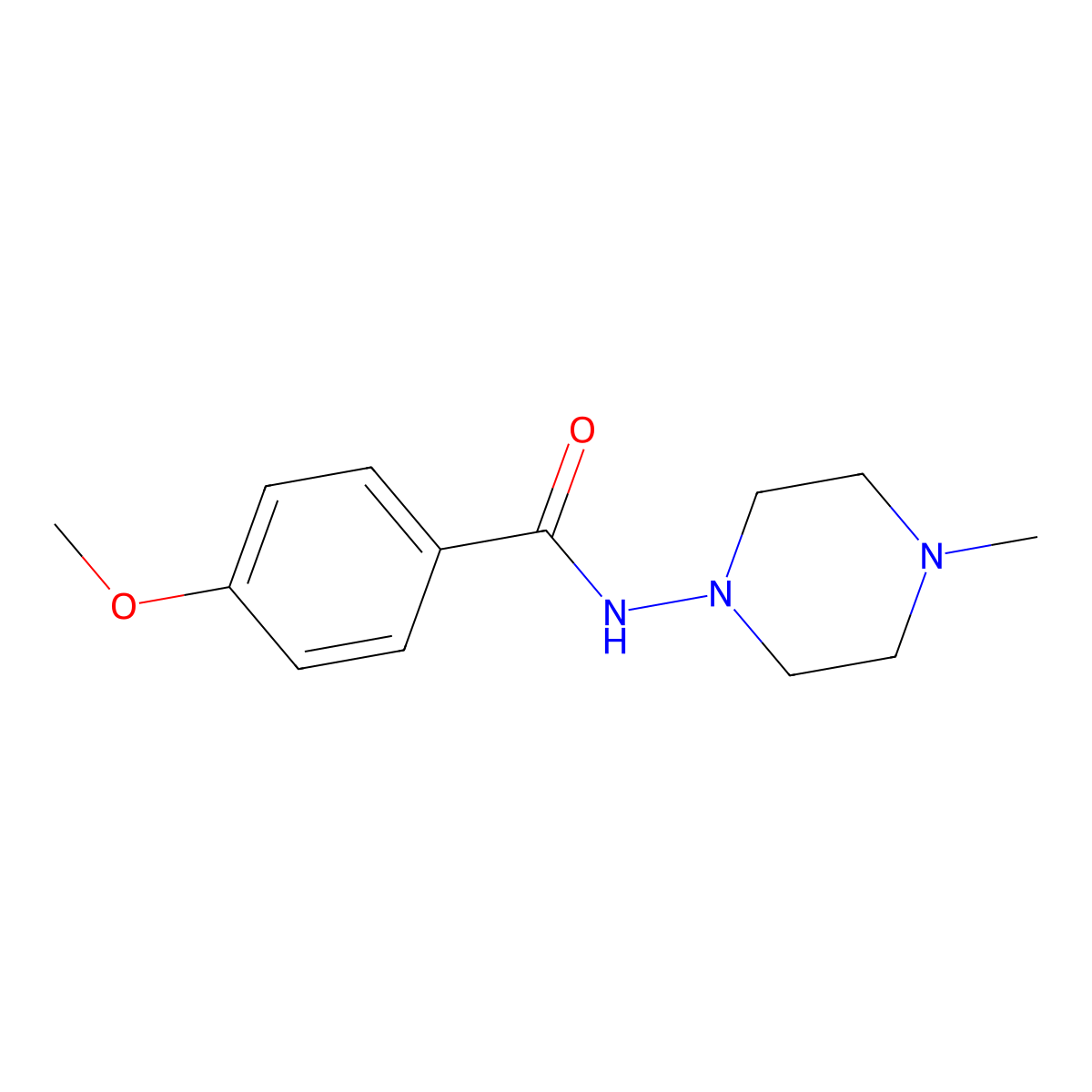 4-methoxy-N-(4-methylpiperazin-1-yl)benzamide molecular structure, CAS 560100-55-2