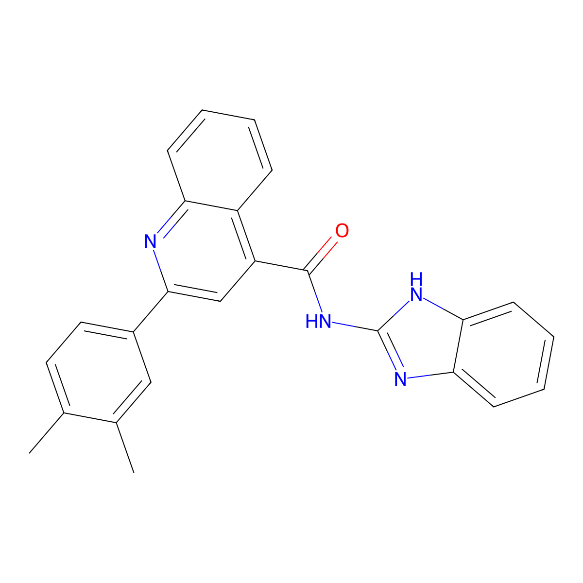 N-(1H-benzimidazol-2-yl)-2-(3,4-dimethylphenyl)quinoline-4-carboxamide molecular structure, CAS 560102-80-9