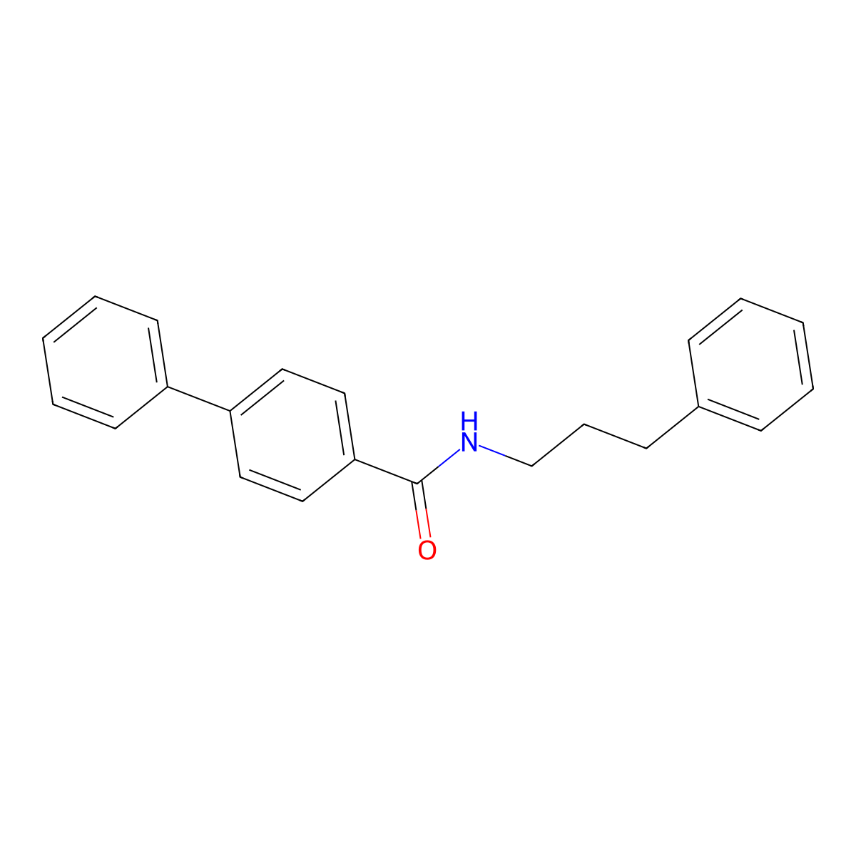 4-phenyl-N-(3-phenylpropyl)benzamide molecular structure, CAS 560102-83-2