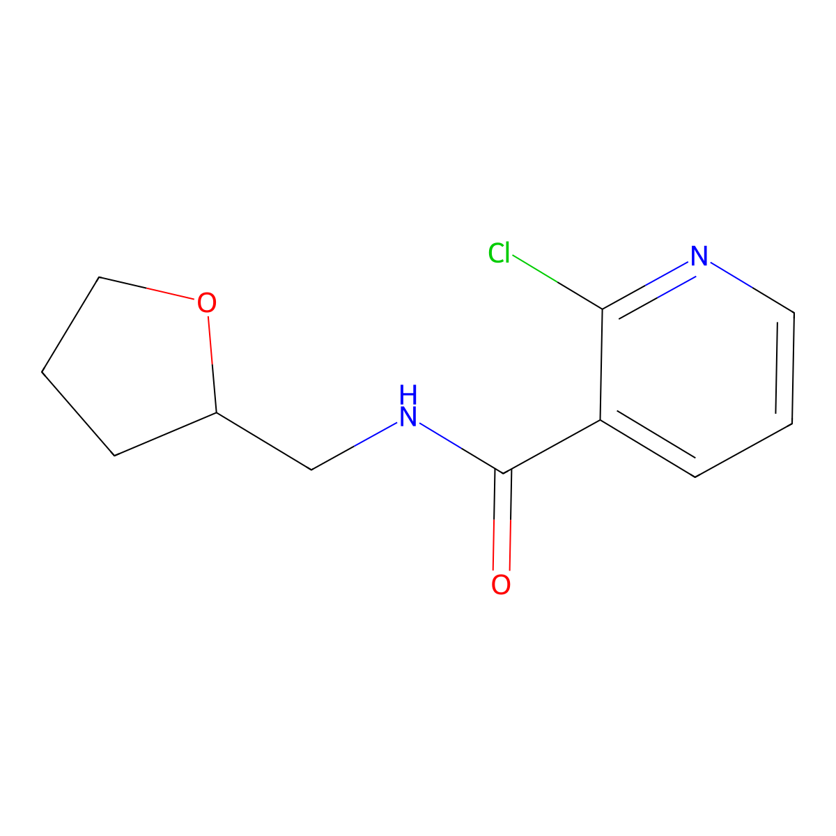 2-Chloro-N-(tetrahydro-2-furanylmethyl)-nicotinamide molecular structure, CAS 560102-88-7
