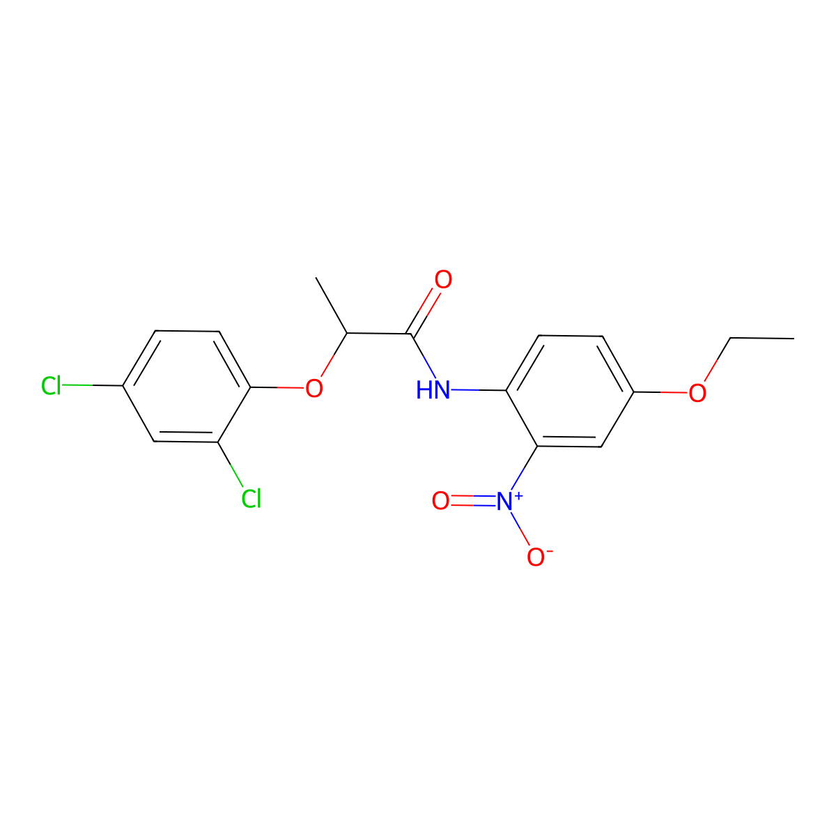 2-(2,4-dichlorophenoxy)-N-(4-ethoxy-2-nitrophenyl)propanamide molecular structure, CAS 560103-01-7