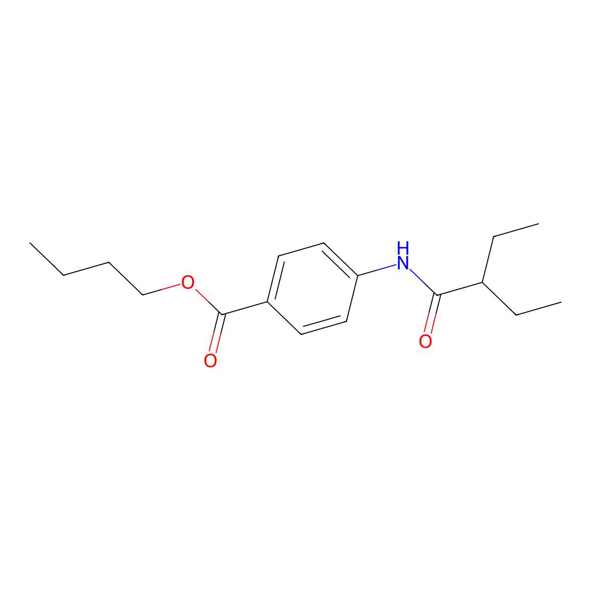 Butyl 4-[(2-ethylbutanoyl)amino]benzoate molecular structure, CAS 560103-43-7