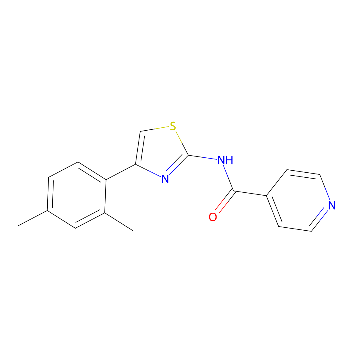 n-[4-(2,4-Dimethylphenyl)-2-thiazolyl]-4-pyridinecarboxamide molecular structure, CAS 560103-80-2