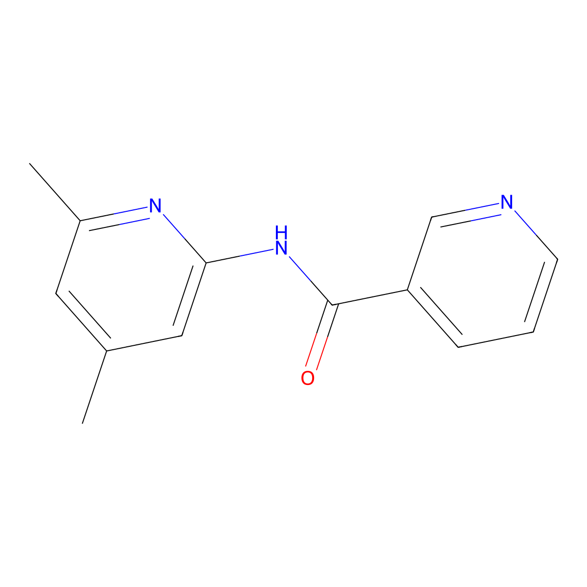 N-(4,6-dimethylpyridin-2-yl)pyridine-3-carboxamide molecular structure, CAS 560103-82-4