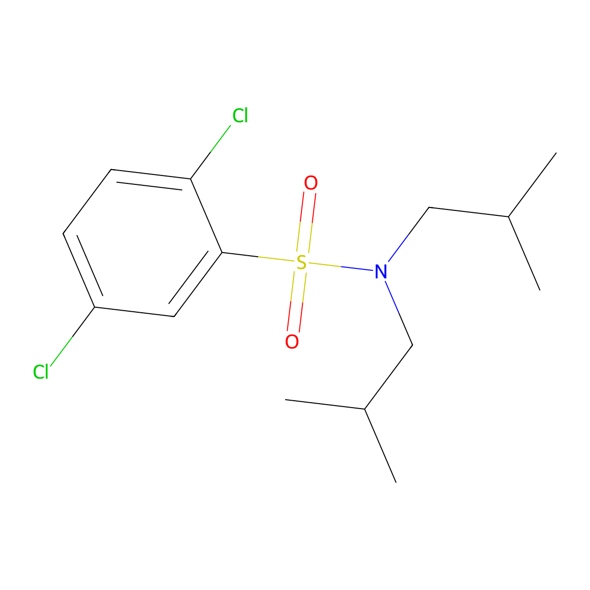2,5-dichloro-N,N-bis(2-methylpropyl)benzenesulfonamide molecular structure, CAS 560104-68-9