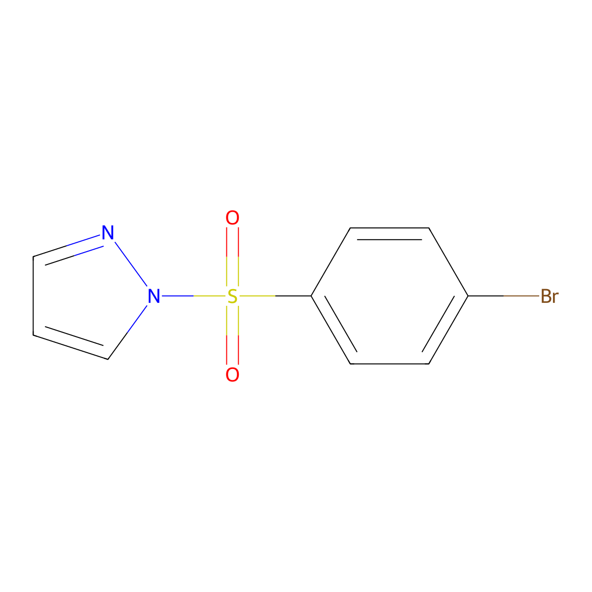 1-((4-Bromophenyl)sulfonyl)-1H-pyrazole molecular structure, CAS 560105-21-7