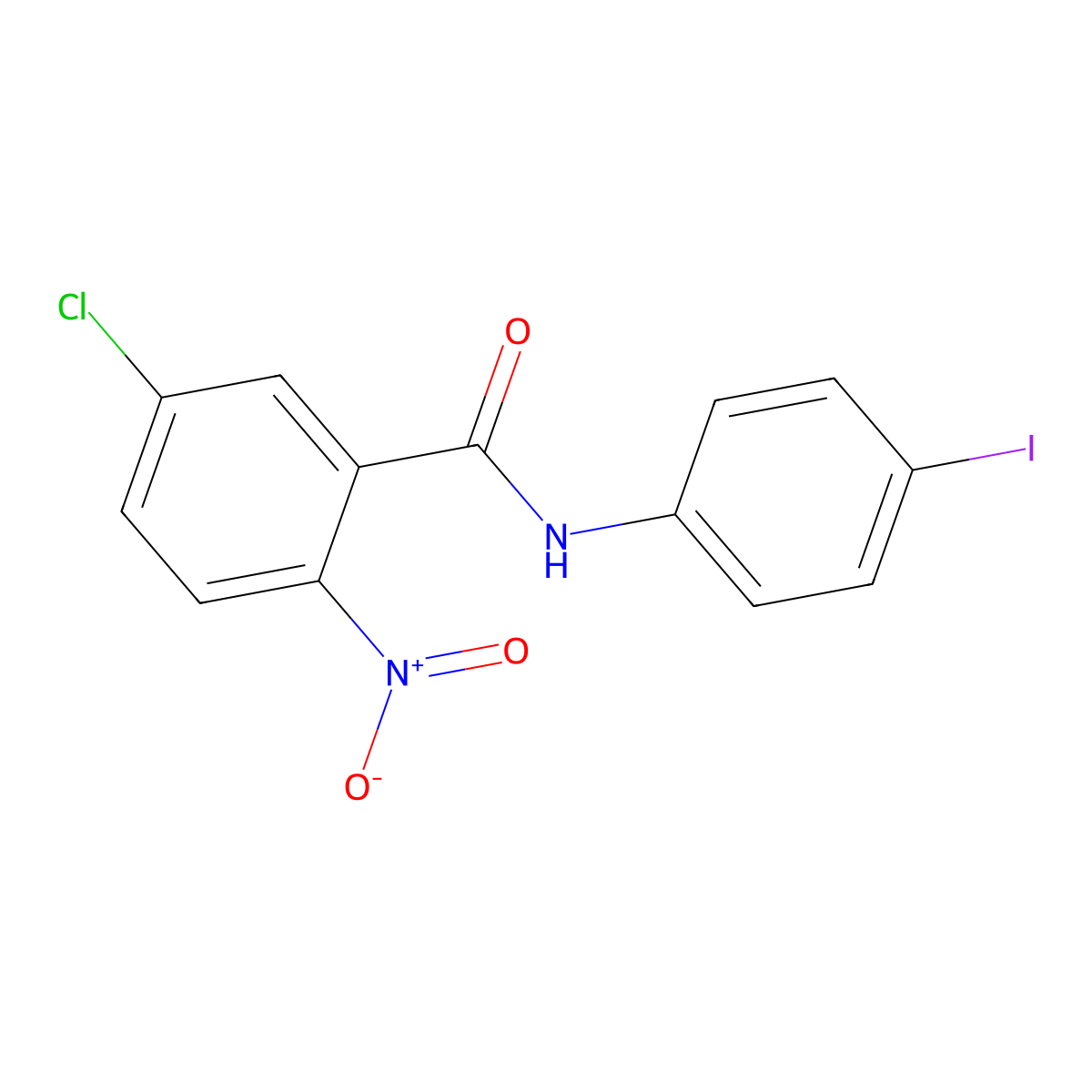 5-chloro-N-(4-iodophenyl)-2-nitrobenzamide molecular structure, CAS 560105-22-8