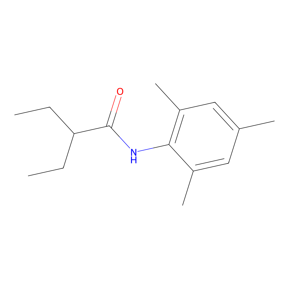 2-ethyl-N-(2,4,6-trimethylphenyl)butanamide molecular structure, CAS 560105-25-1