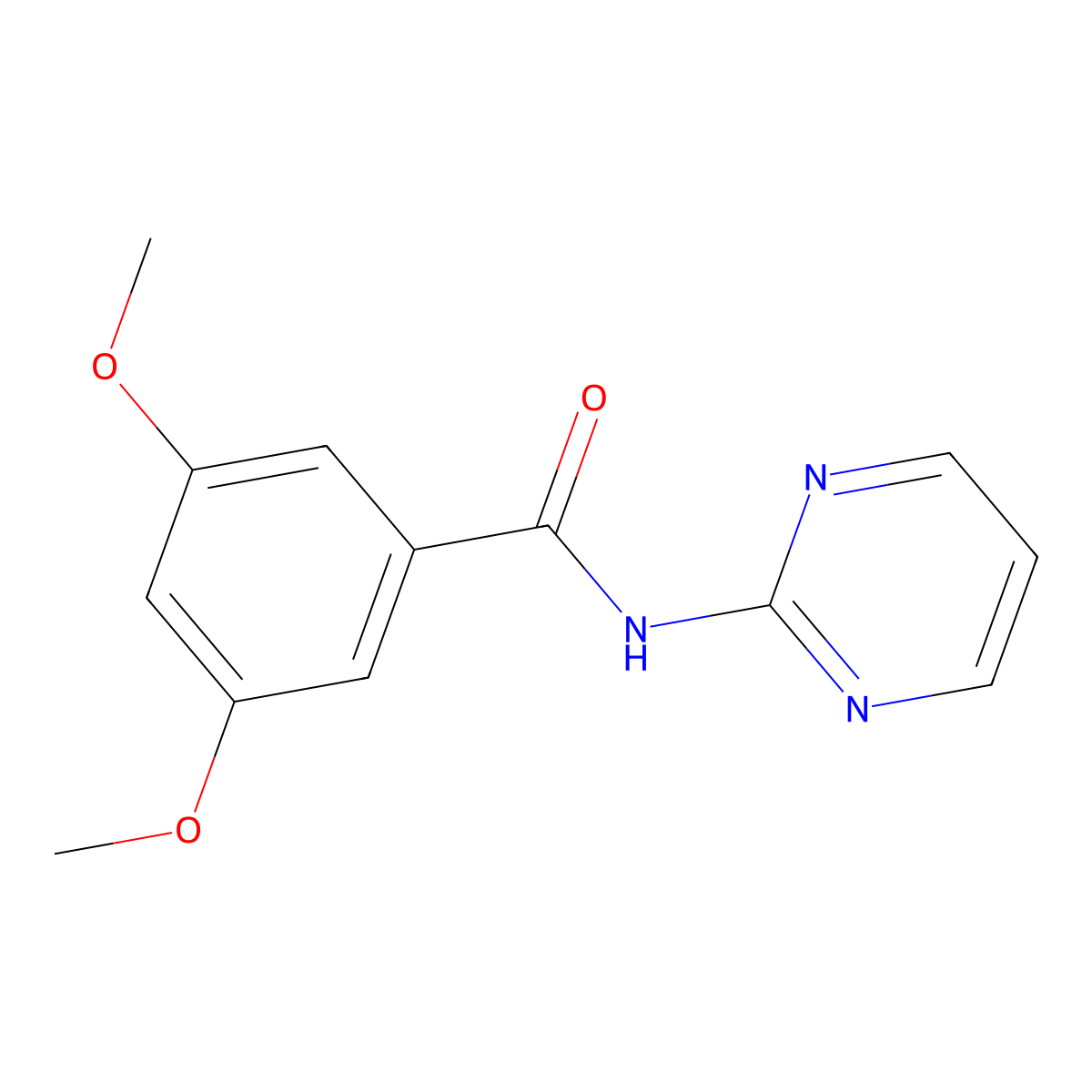3,5-Dimethoxy-N-(pyrimidin-2-yl)benzamide molecular structure, CAS 560105-79-5