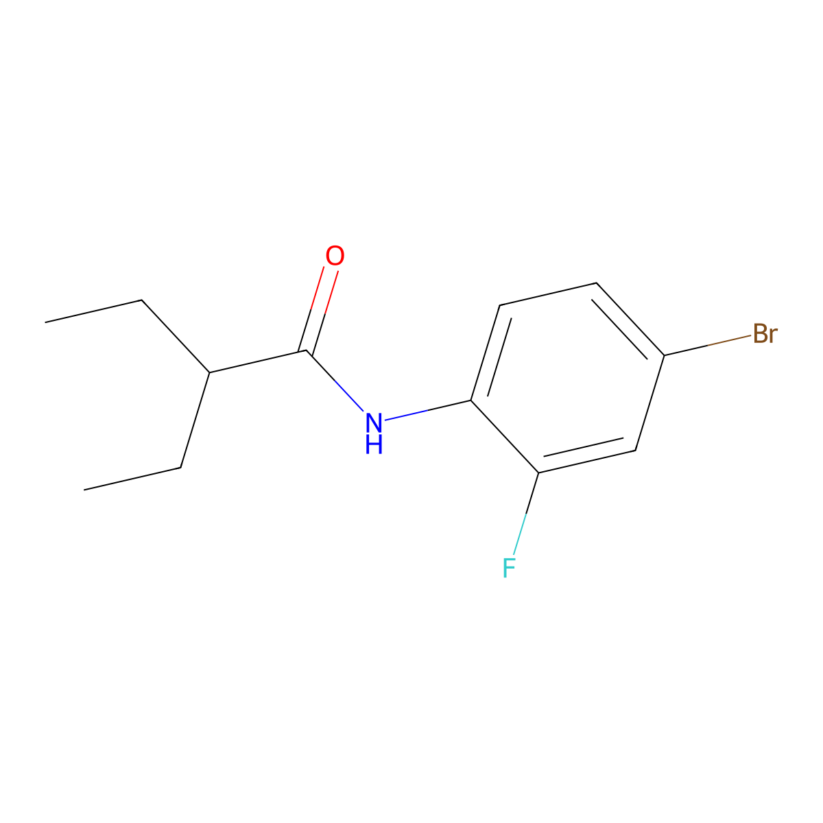 N-(4-bromo-2-fluorophenyl)-2-ethylbutanamide molecular structure, CAS 560106-09-4