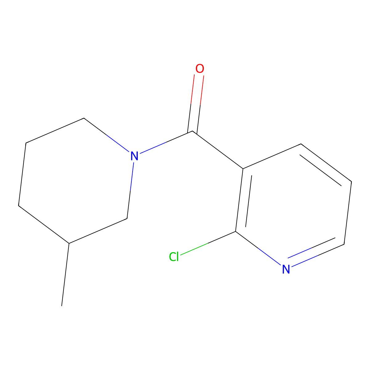 (2-Chloro-3-pyridinyl)(3-methyl-1-piperidinyl)-methanone molecular structure, CAS 560106-13-0