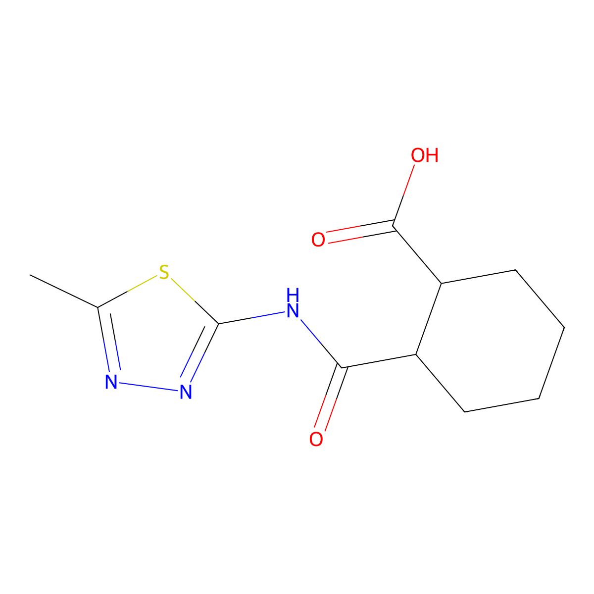 2-[(5-methyl-1,3,4-thiadiazol-2-yl)carbamoyl]cyclohexane-1-carboxylic Acid molecular structure, CAS 560107-29-1