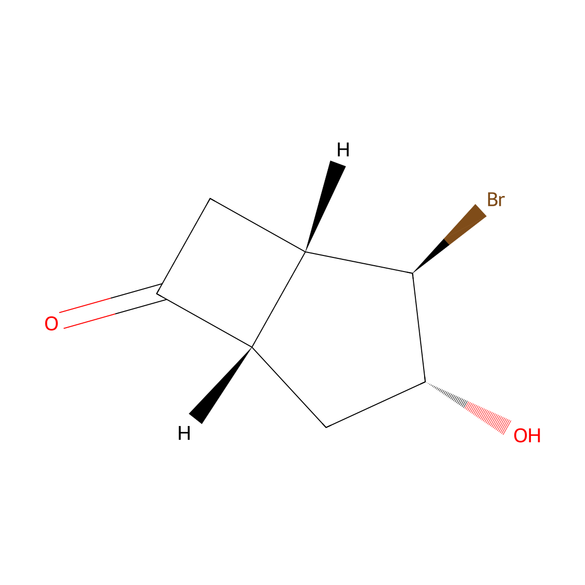rac-(1R,2S,3S,5R)-2-bromo-3-hydroxybicyclo[3.2.0]heptan-6-one molecular structure, CAS 56011-39-3