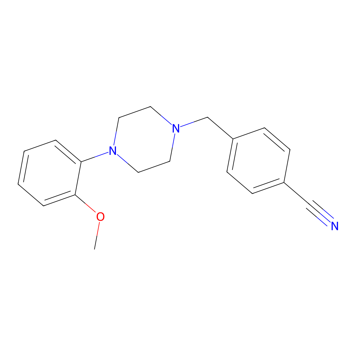 4-{[4-(2-Methoxyphenyl)piperazin-1-YL]methyl}benzonitrile molecular structure, CAS 560117-77-3