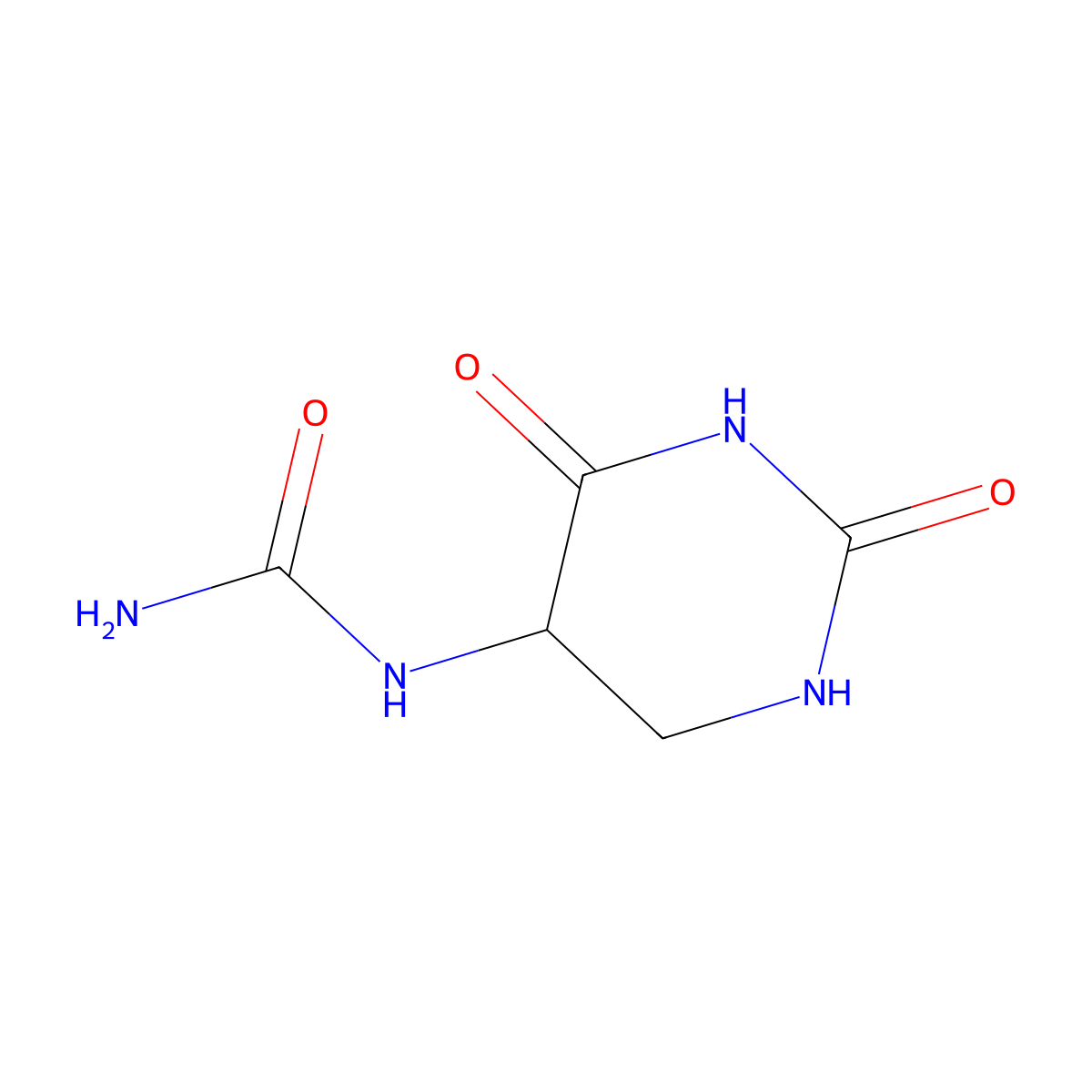 (2,4-Dioxo-hexahydro-pyrimidin-5-yl)-urea molecular structure, CAS 56012-66-9