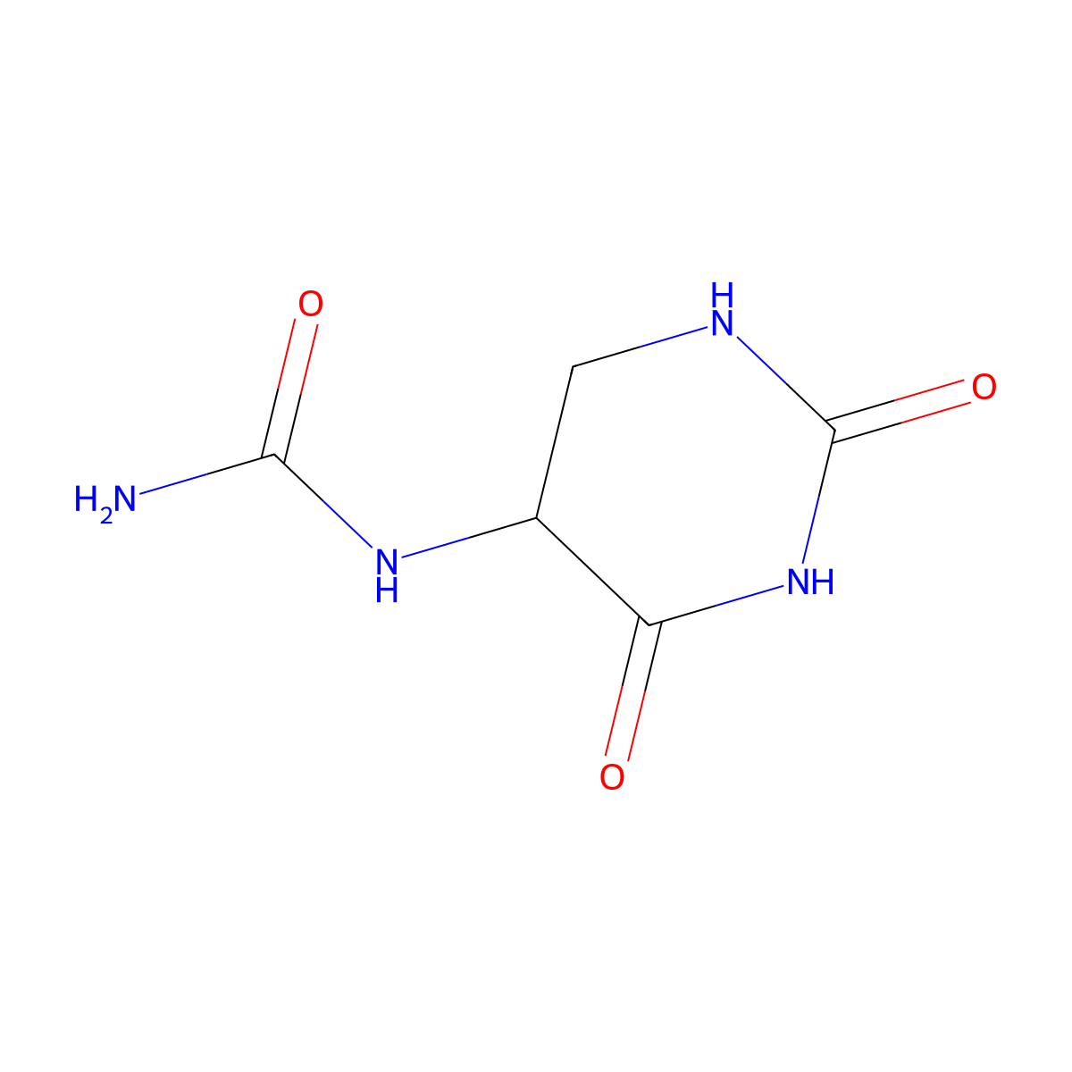 (2,4-Dioxo-hexahydro-pyrimidin-5-yl)-urea molecular structure, CAS 56012-66-9