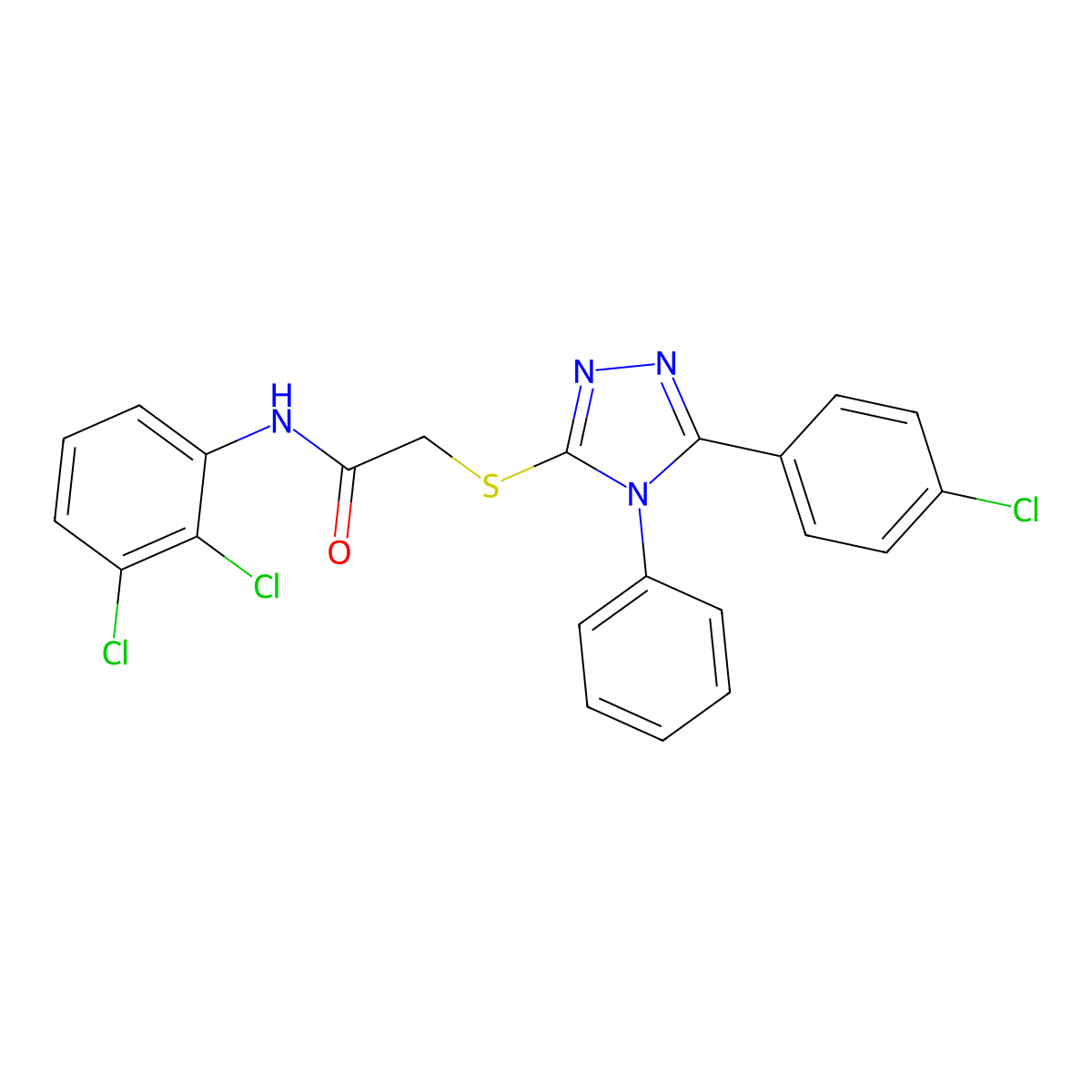 2-[[5-(4-chlorophenyl)-4-phenyl-1,2,4-triazol-3-yl]sulfanyl]-N-(2,3-dichlorophenyl)acetamide molecular structure, CAS 560126-87-6