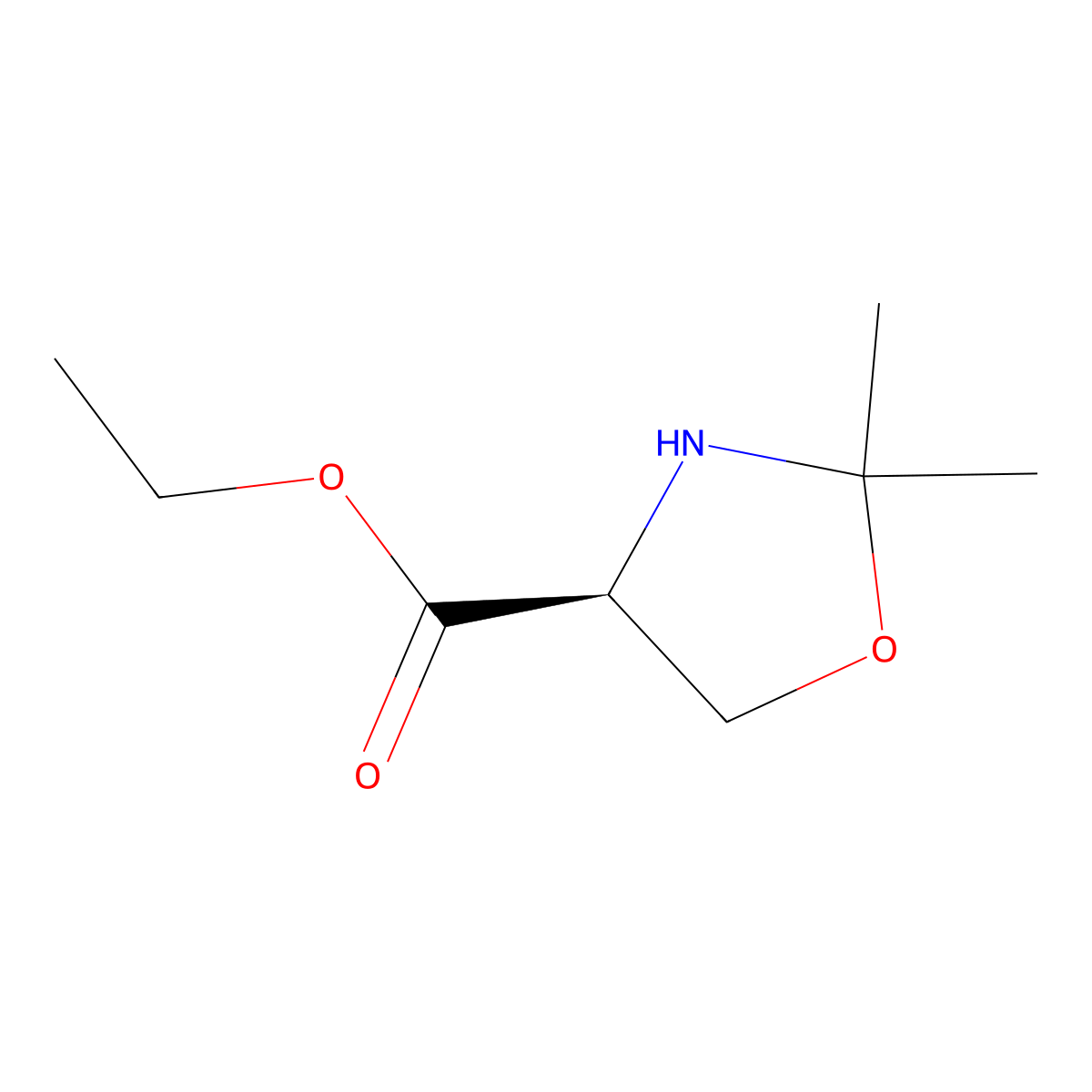 ethyl (4S)-2,2-dimethyl-1,3-oxazolidine-4-carboxylate molecular structure, CAS 560132-25-4