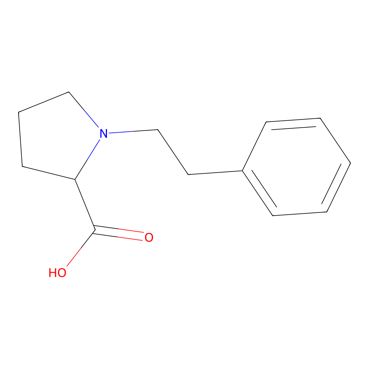 1-(2-Phenylethyl)proline molecular structure, CAS 56014-49-4