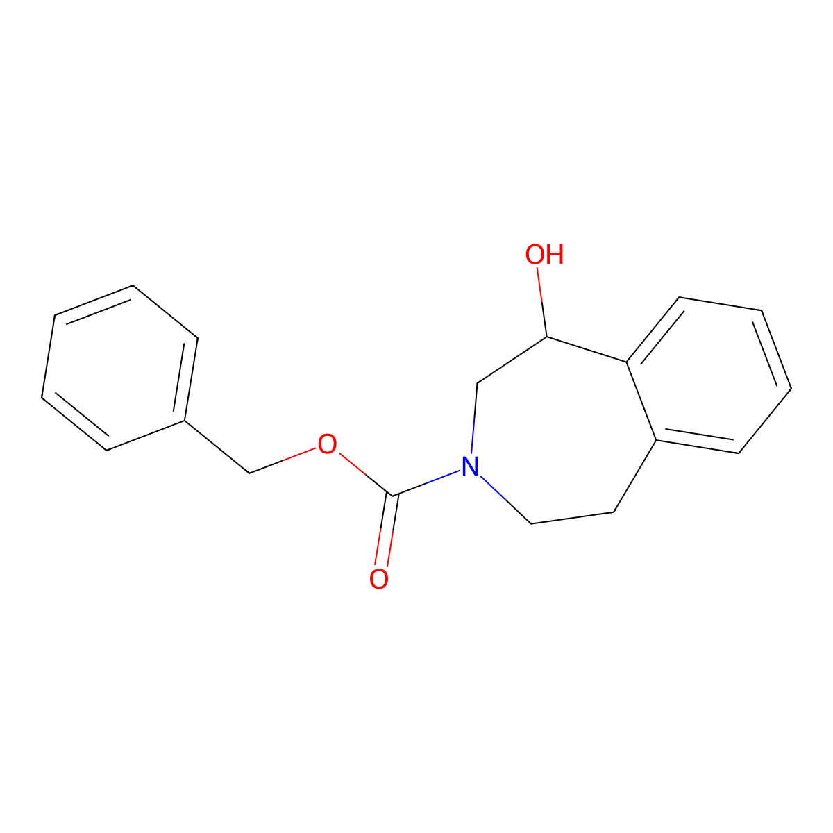 benzyl 1-hydroxy-2,3,4,5-tetrahydro-1H-3-benzazepine-3-carboxylate molecular structure, CAS 56014-61-0