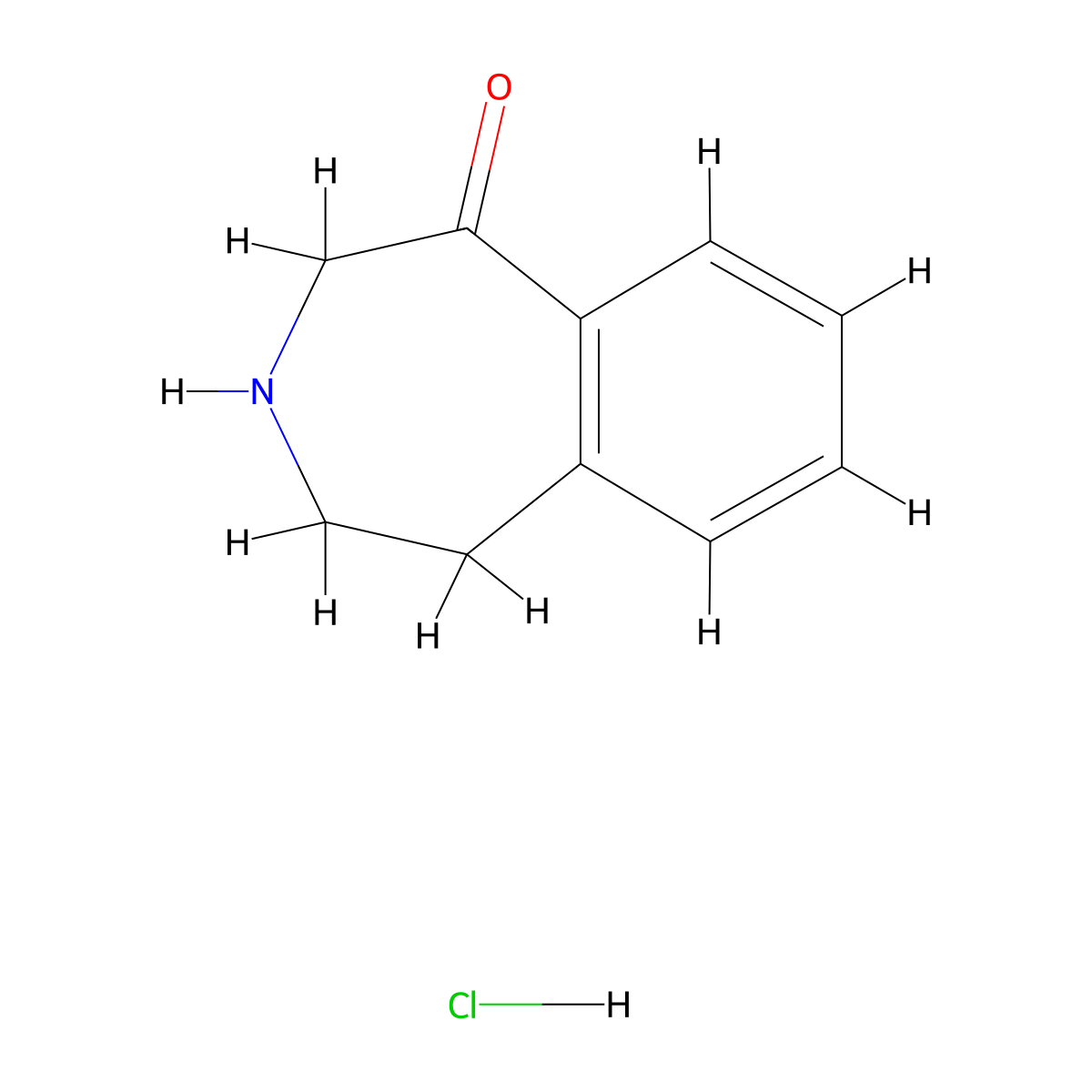 2,3,4,5-tetrahydro-1H-3-benzazepin-1-one hydrochloride molecular structure, CAS 56014-63-2