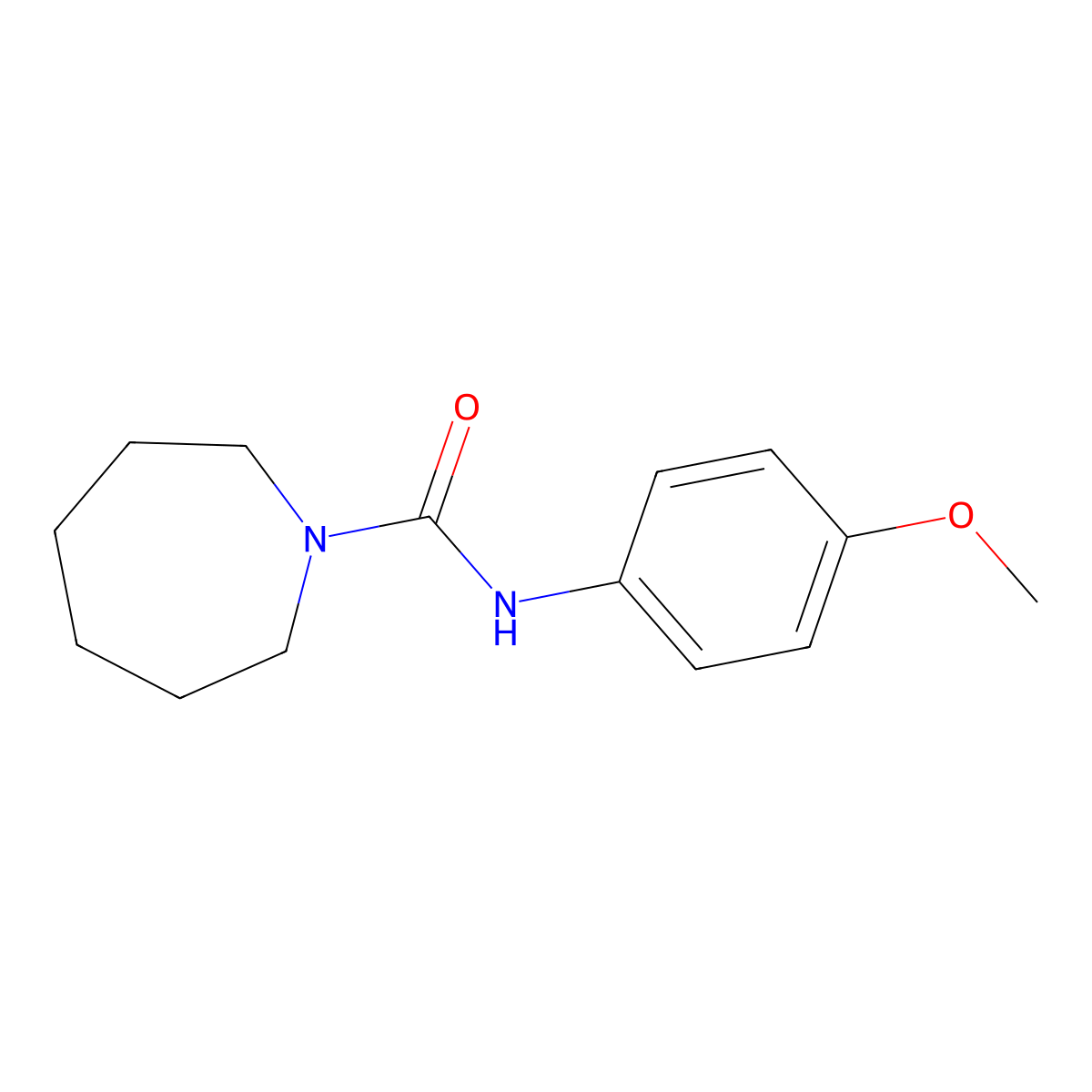N-(4-methoxyphenyl)azepane-1-carboxamide molecular structure, CAS 56015-87-3
