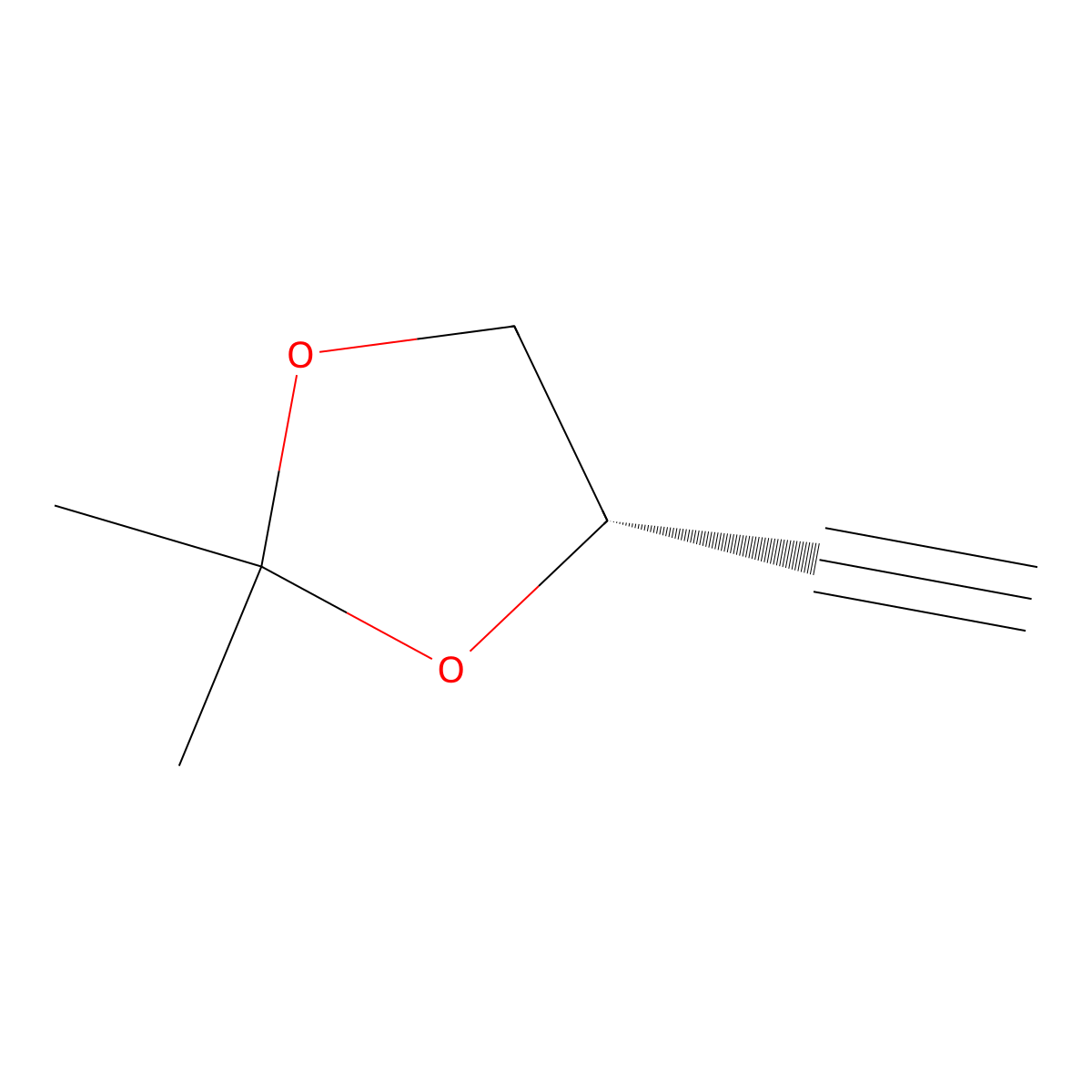 1,3-Dioxolane, 4-ethynyl-2,2-dimethyl-, (4S)- molecular structure, CAS 56017-85-7