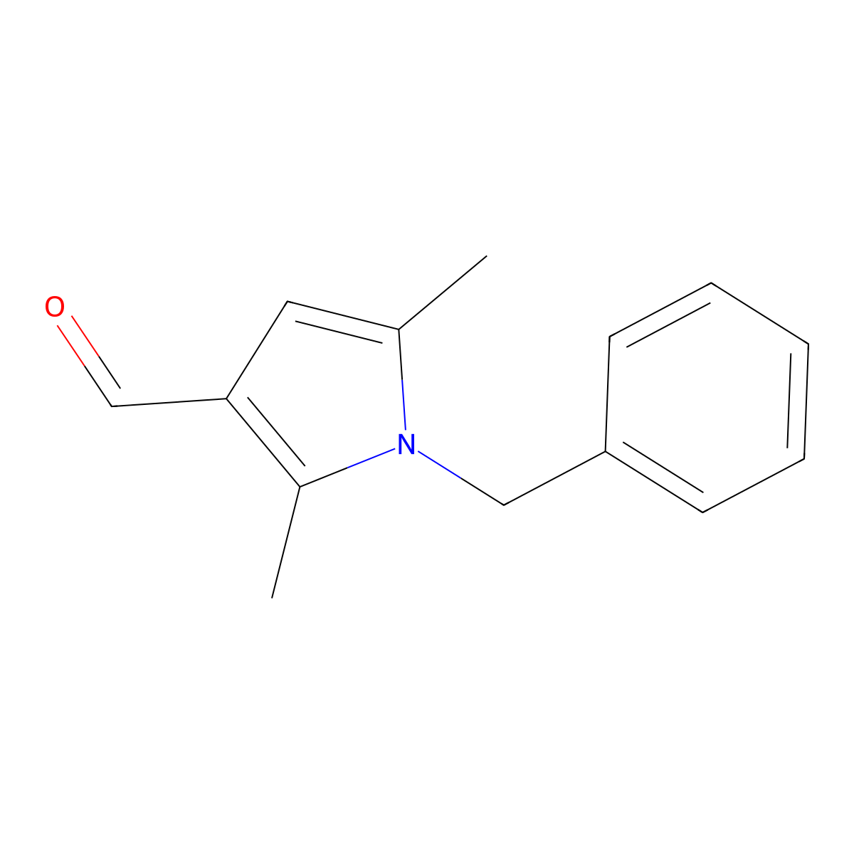 1-Benzyl-2,5-dimethyl-1H-pyrrole-3-carbaldehyde molecular structure, CAS 56018-32-7