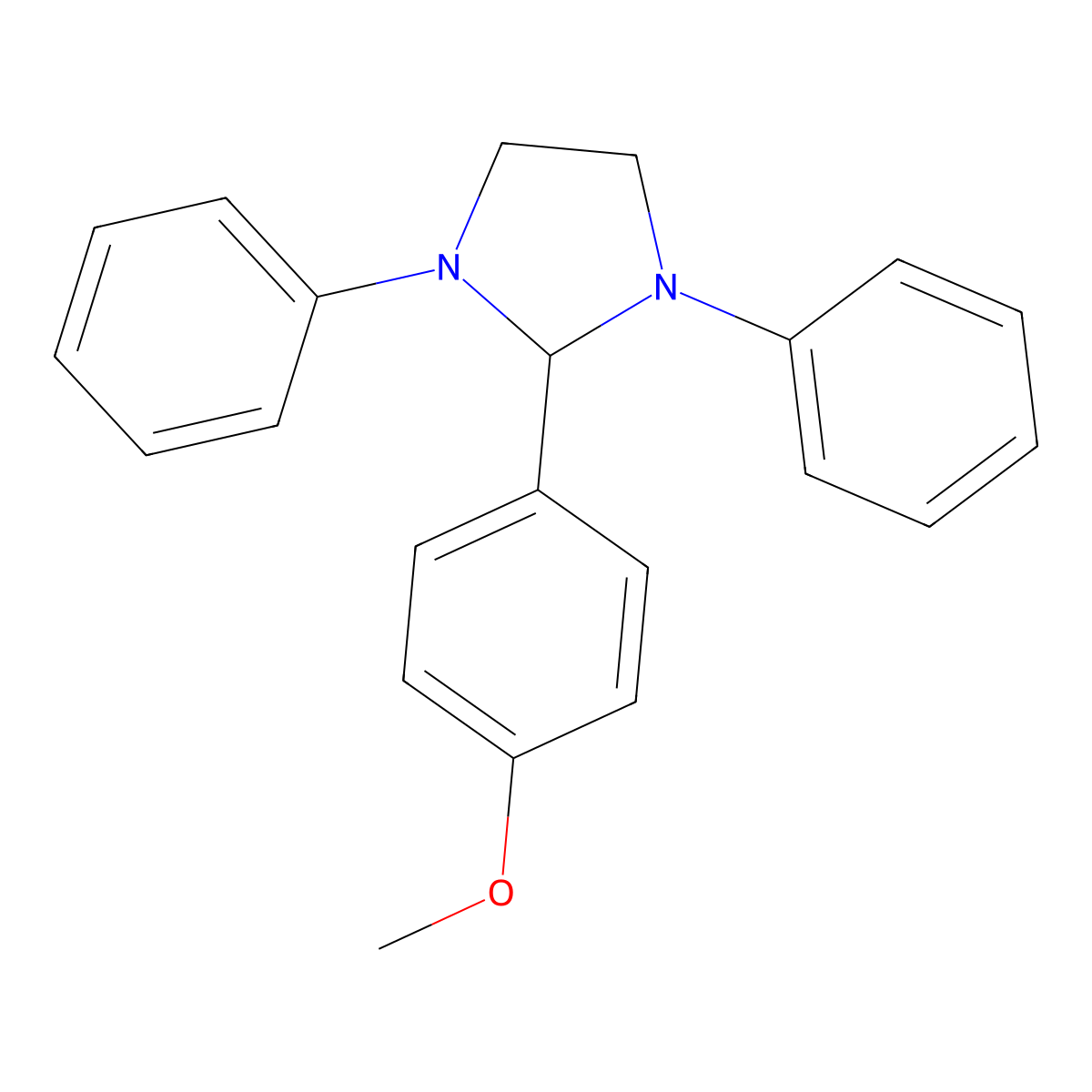 2-(4-Methoxyphenyl)-1,3-diphenylimidazolidine molecular structure, CAS 56018-53-2
