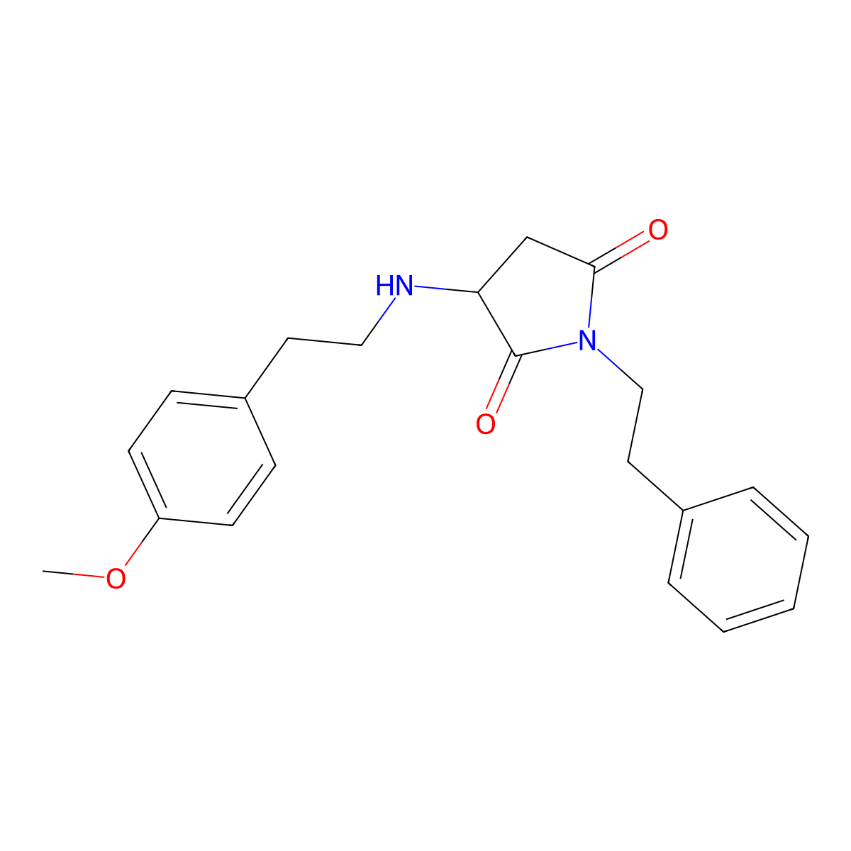 3-{[2-(4-Methoxyphenyl)ethyl]amino}-1-(2-phenylethyl)pyrrolidine-2,5-dione molecular structure, CAS 5602-16-4