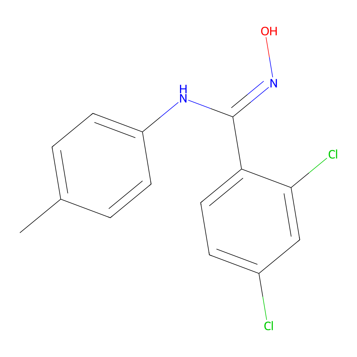2,4-dichloro-N-hydroxy-N'-(4-methylphenyl)benzenecarboximidamide molecular structure, CAS 5602-72-2