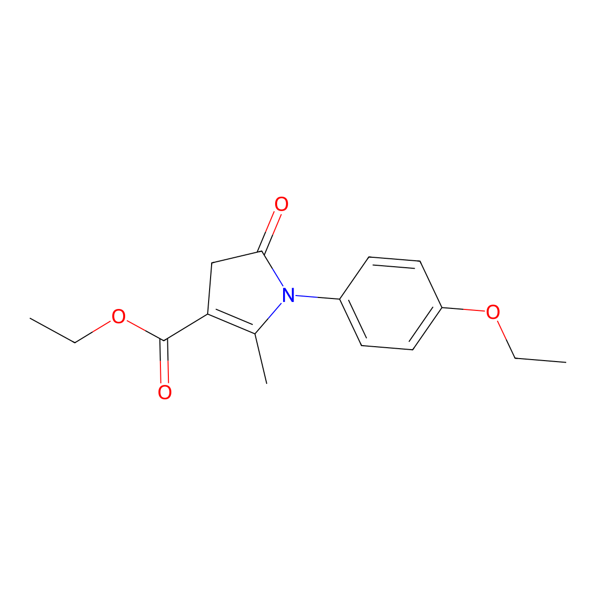 ethyl 1-(4-ethoxyphenyl)-2-methyl-5-oxo-4,5-dihydro-1H-pyrrole-3-carboxylate molecular structure, CAS 5602-84-6