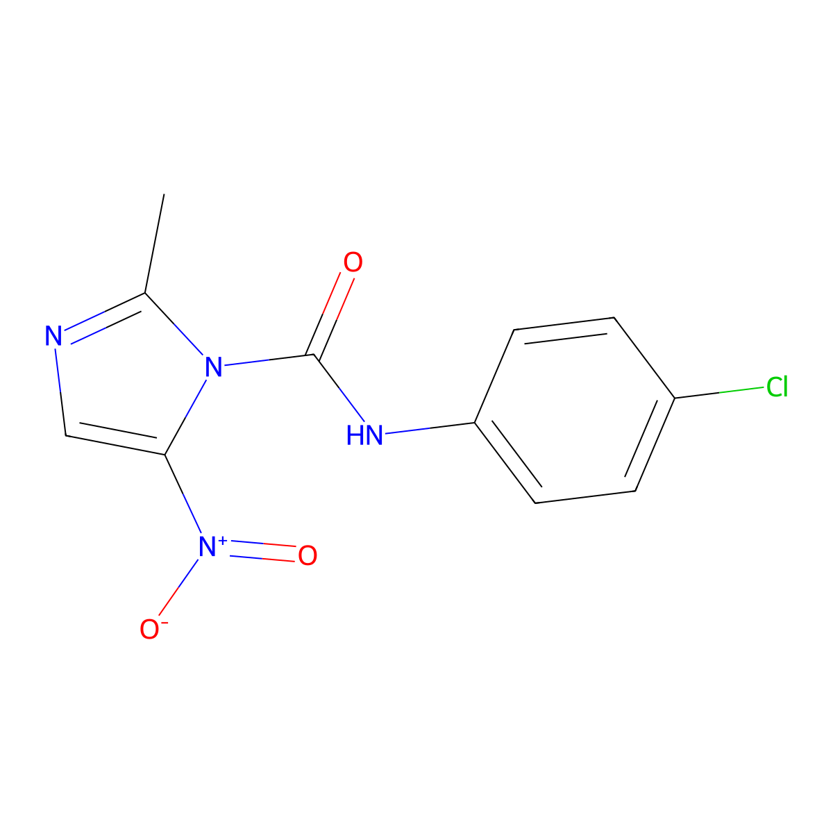 N-(4-Chlorophenyl)-2-methyl-5-nitro-1H-imidazole-1-carboxamide molecular structure, CAS 56023-10-0