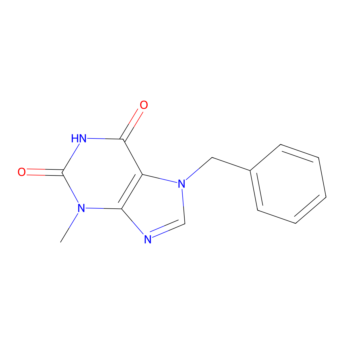 7-Benzyl-3-methylxanthine molecular structure, CAS 56025-86-6