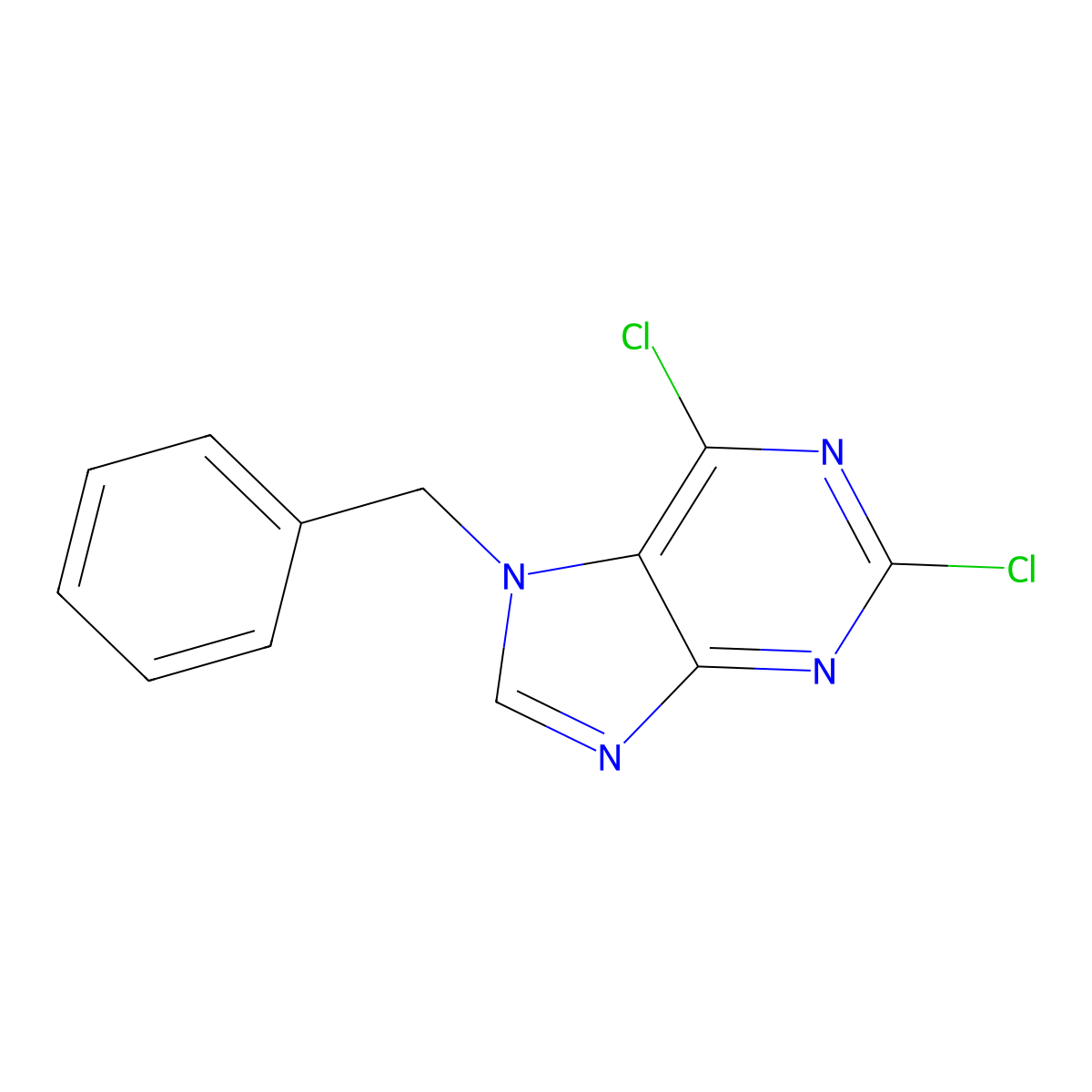 7-benzyl-2,6-dichloro-7H-purine molecular structure, CAS 56025-87-7