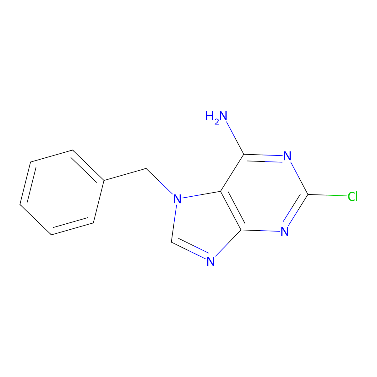7-benzyl-2-chloro-7H-purin-6-amine molecular structure, CAS 56025-89-9