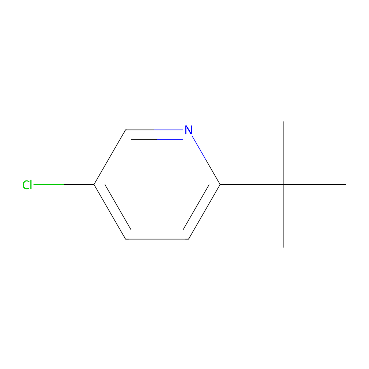 2-Tert-butyl-5-chloropyridine molecular structure, CAS 56029-44-8