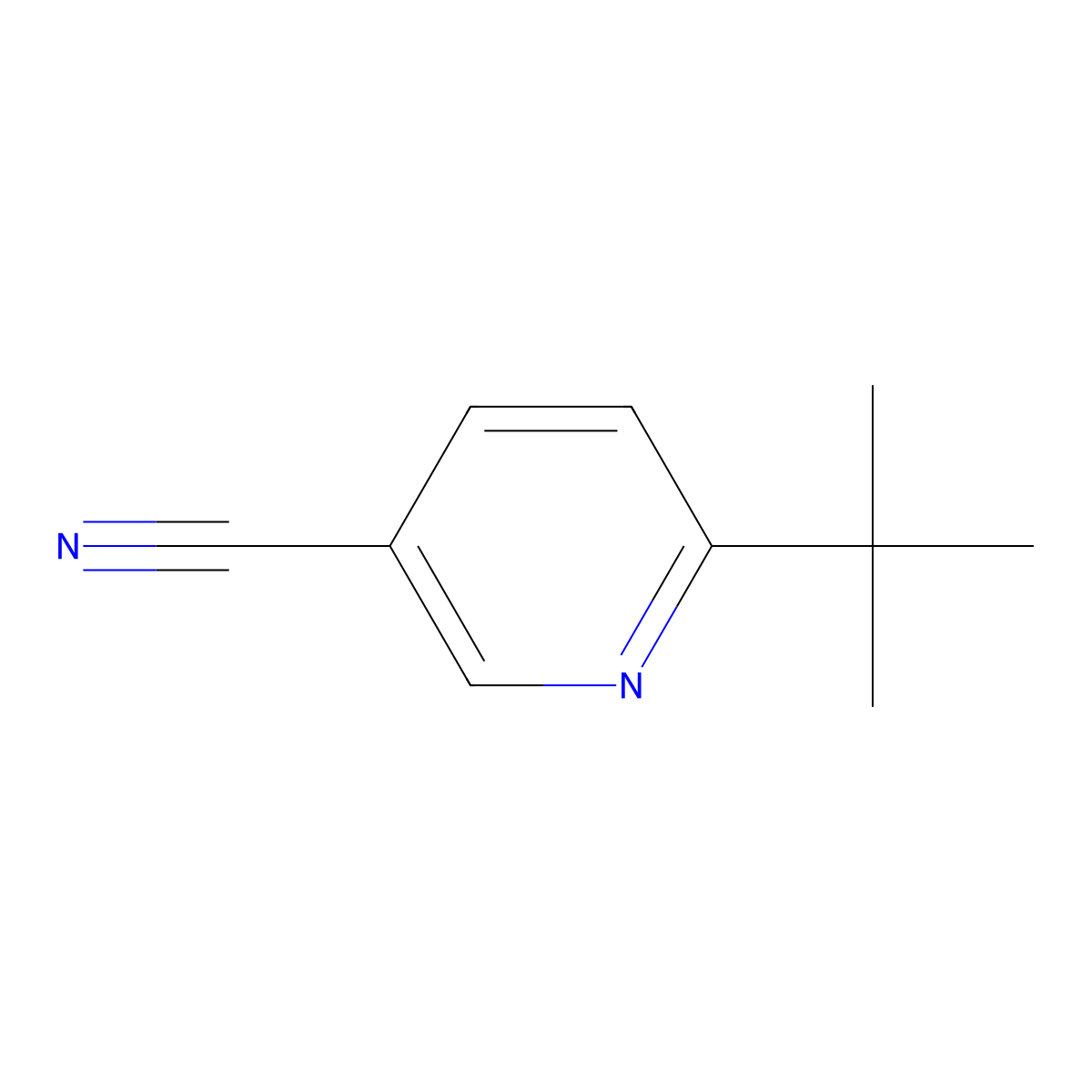 6-Tert-butylpyridine-3-carbonitrile molecular structure, CAS 56029-45-9