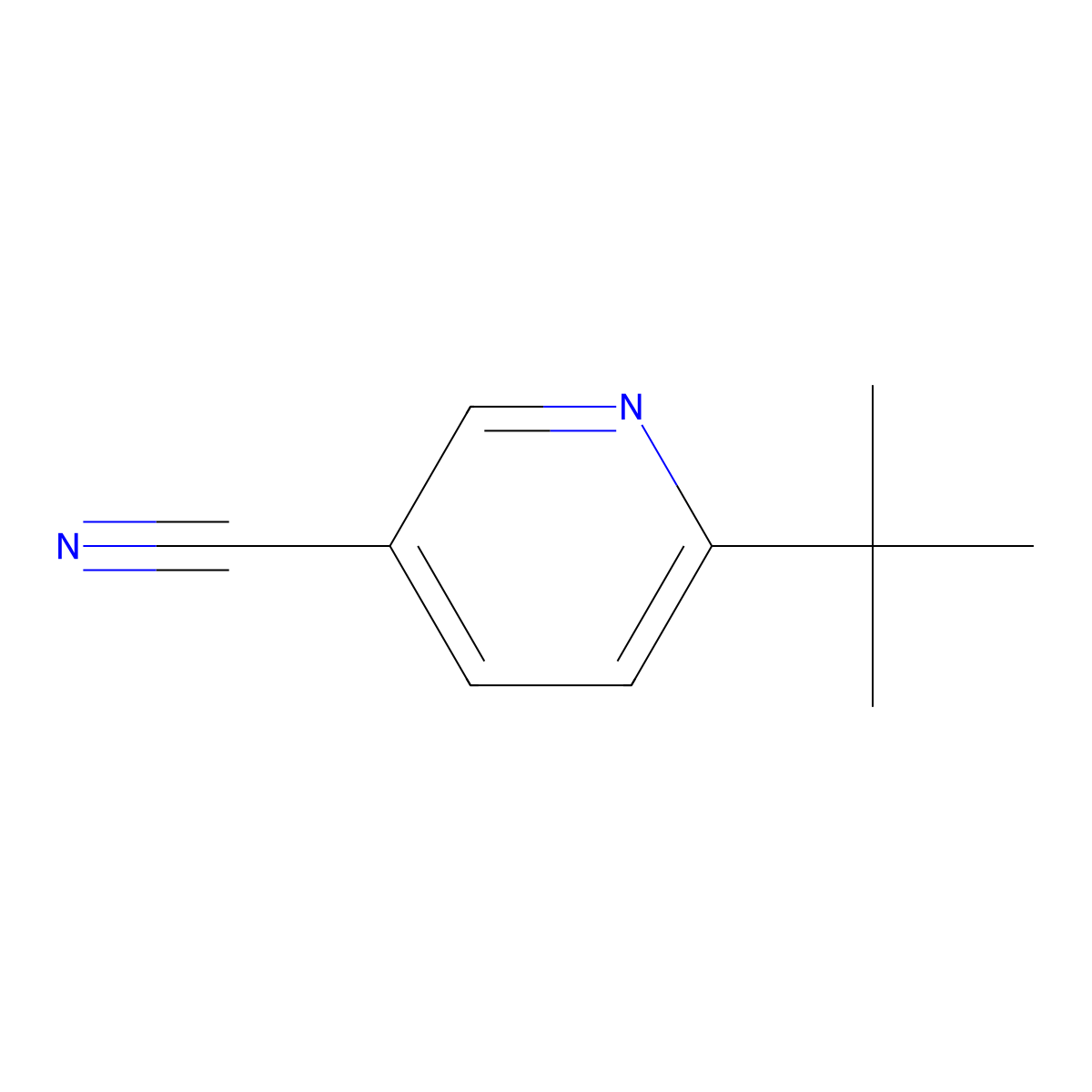6-Tert-butylpyridine-3-carbonitrile molecular structure, CAS 56029-45-9