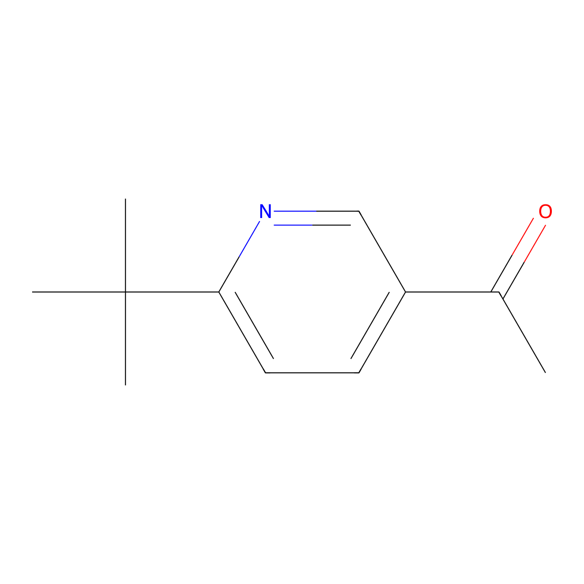 1-(6-(Tert-butyl)pyridin-3-yl)ethanone molecular structure, CAS 56029-46-0