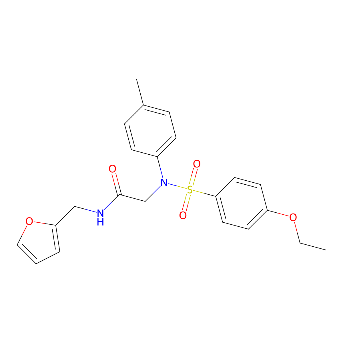 2-(N-(4-ethoxyphenyl)sulfonyl-4-methylanilino)-N-(furan-2-ylmethyl)acetamide molecular structure, CAS 5603-48-5