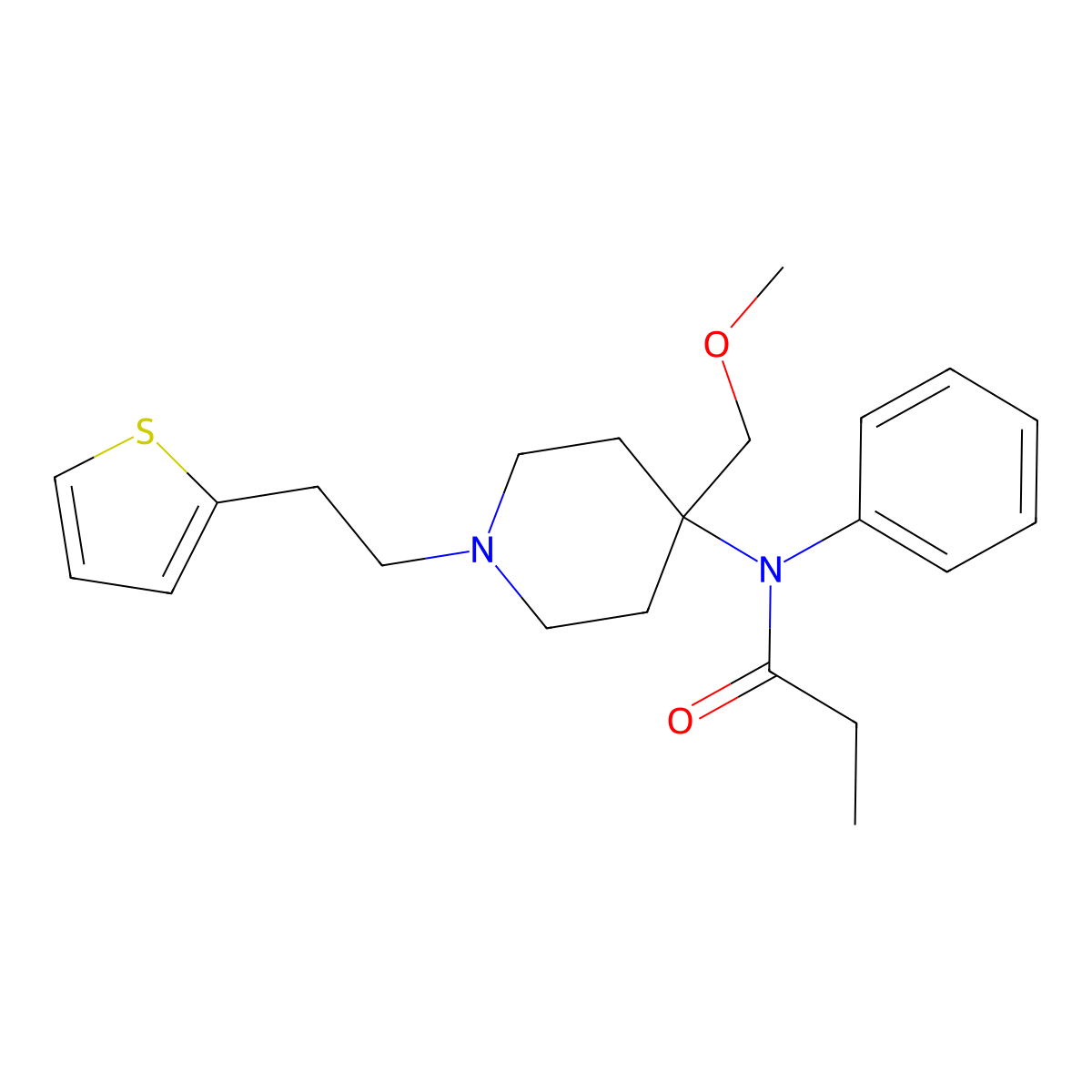 Sufentanil molecular structure, CAS 56030-54-7
