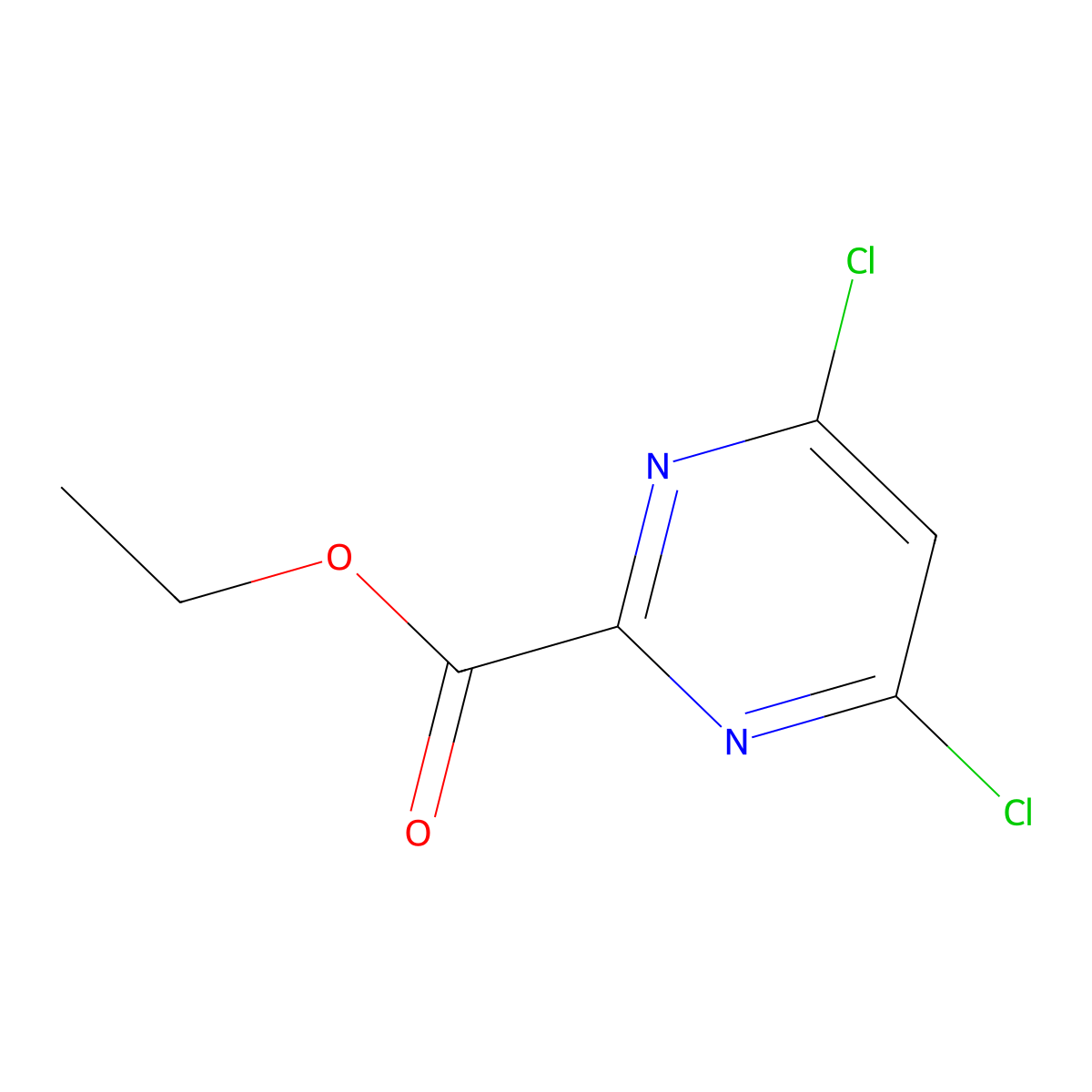 Ethyl 4,6-dichloropyrimidine-2-carboxylate molecular structure, CAS 56032-01-0
