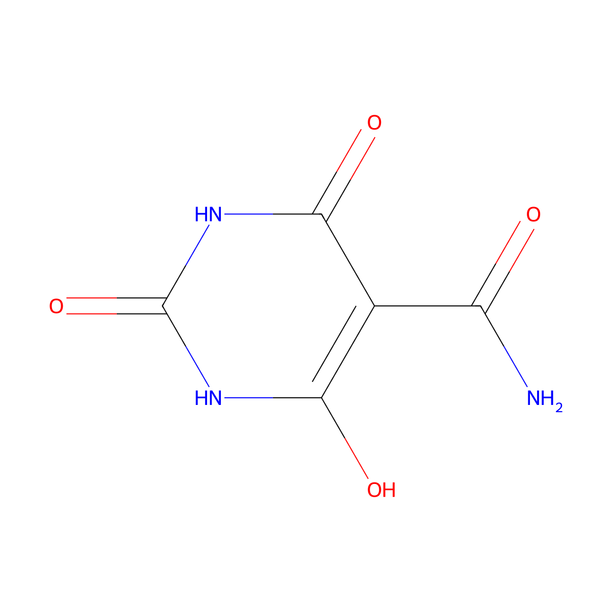 6-Hydroxy-2,4-dioxo-1,2,3,4-tetrahydropyrimidine-5-carboxamide molecular structure, CAS 56032-78-1
