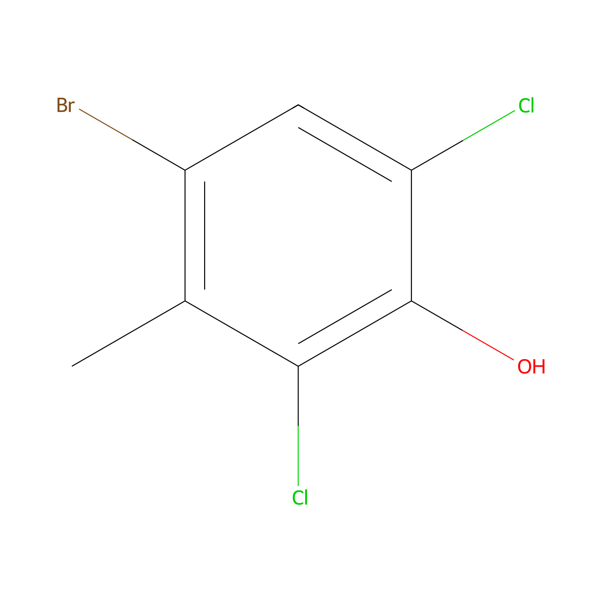 4-Bromo-2,6-dichloro-3-methylphenol molecular structure, CAS 56037-74-2